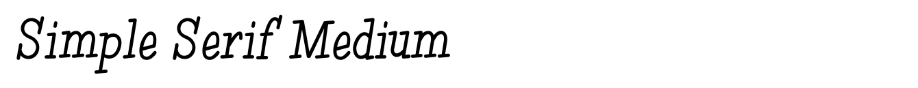 Simple Serif Medium